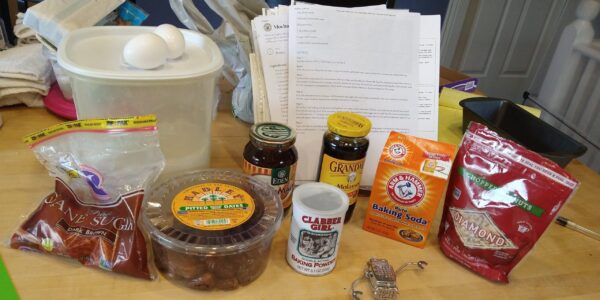 Ingredients to make malt loaf